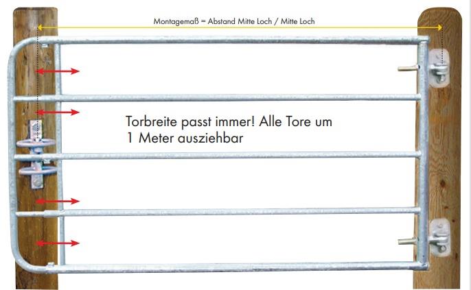 Profi-Premium Weidezauntor verstellbar, Höhe 1,10 m