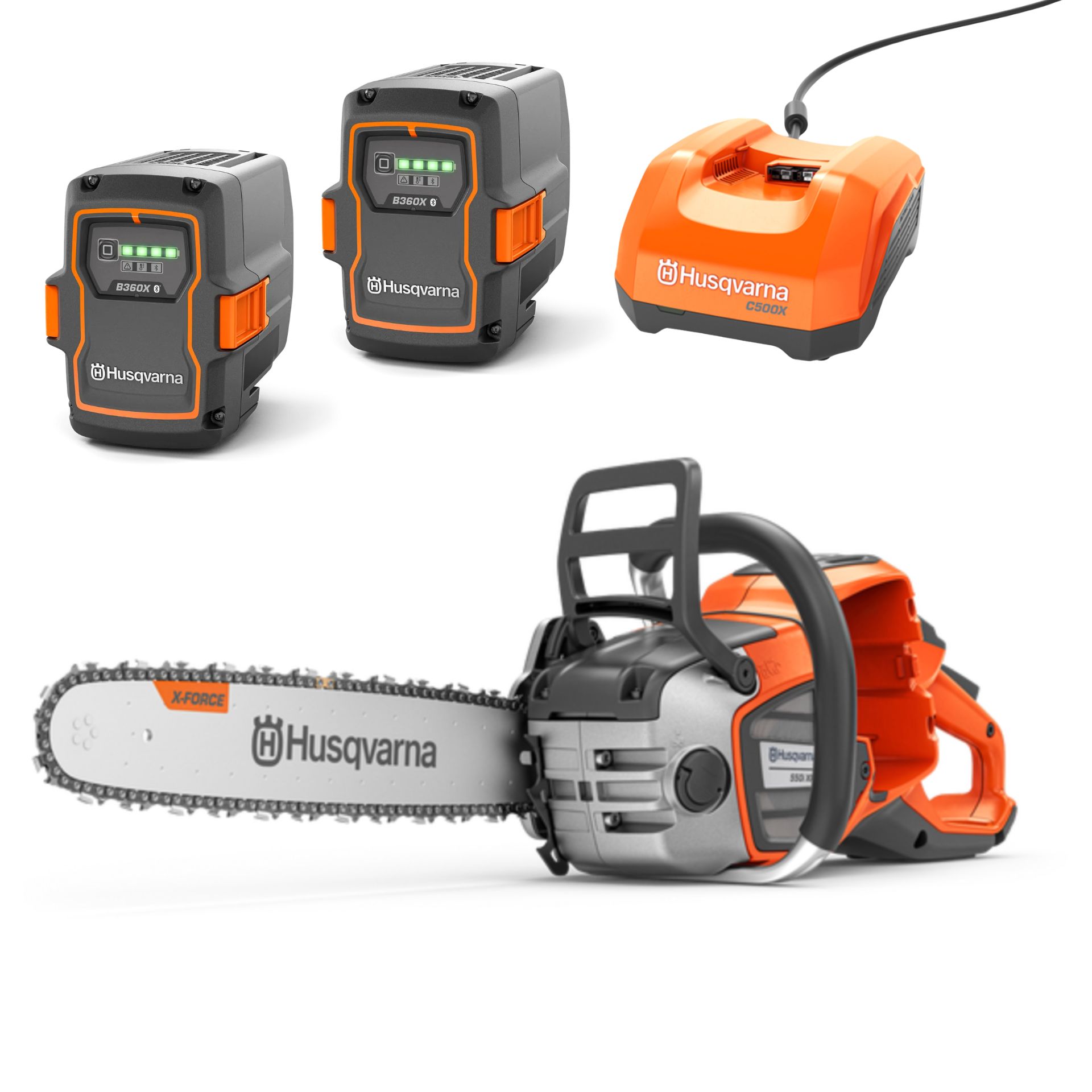 Husqvarna 550i XP® Akku-Motorsäge Set mit 2x 40-B360X Akku + Schnell-Ladegerät