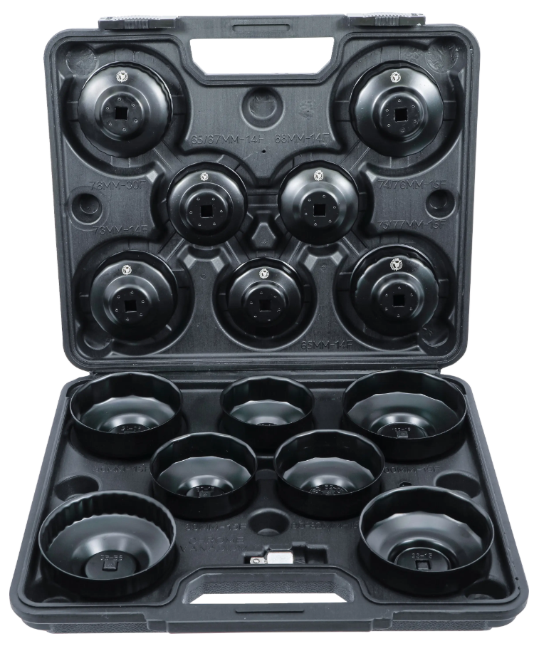 BGS Ölfilterschlüssel-Satz – Antrieb Innenvierkant 10 mm (3/8") – 14-tlg.