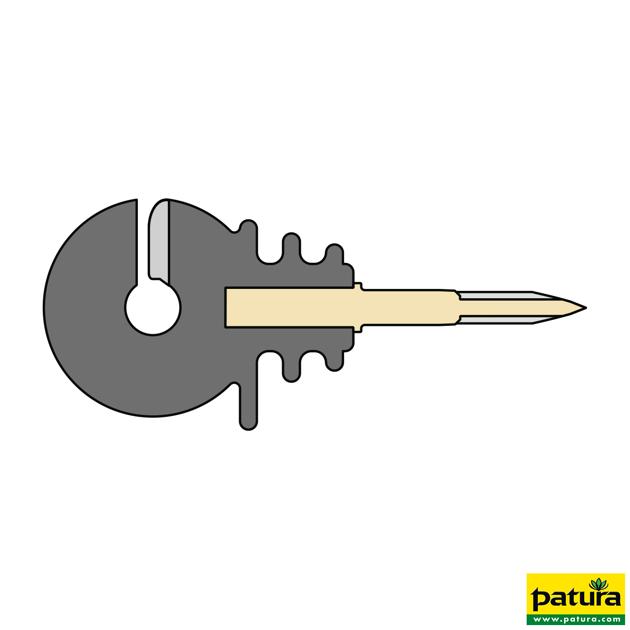 Patura Qualitätsringisolator m. Holzgewinde